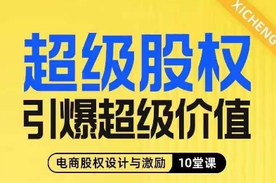 超级股权引爆超级价值，电商股权设计与激励10堂线上课-零点项目大全