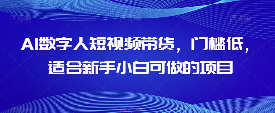 AI数字人短视频带货，门槛低，适合新手小白可做的项目-零点项目大全