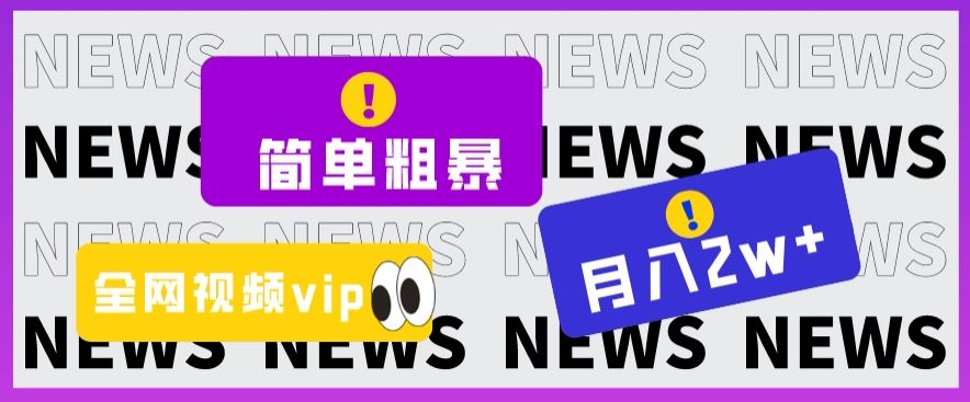 简单粗暴零成本，高回报，全网视频VIP掘金项目，月入2万＋【揭秘】-零点项目大全