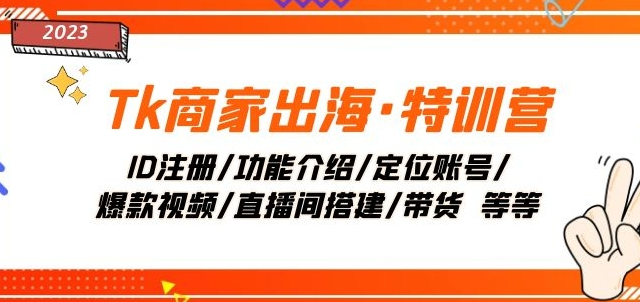 Tk商家出海·特训营：ID注册/功能介绍/定位账号/爆款视频/直播间搭建/带货-零点项目大全