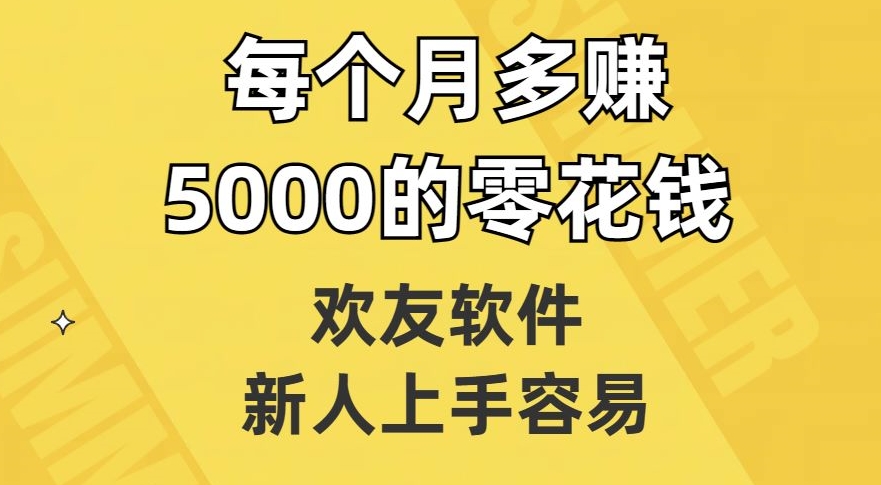 欢友软件，新人上手容易，每个月多赚5000的零花钱【揭秘】-零点项目大全