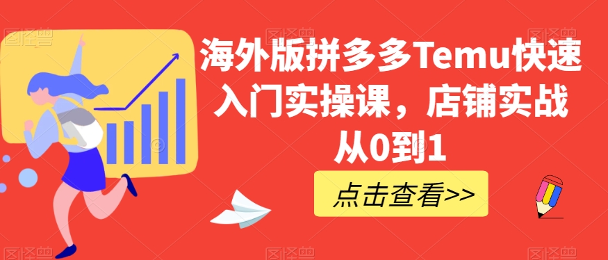 海外版拼多多Temu快速入门实操课，店铺实战从0到1-零点项目大全