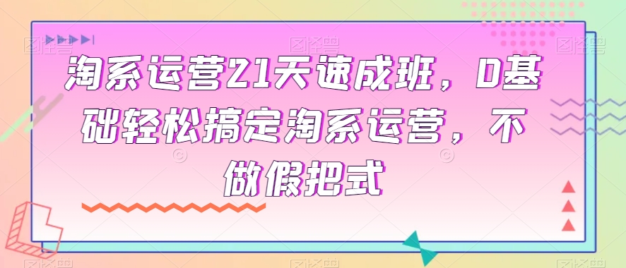 淘系运营21天速成班，0基础轻松搞定淘系运营，不做假把式-零点项目大全