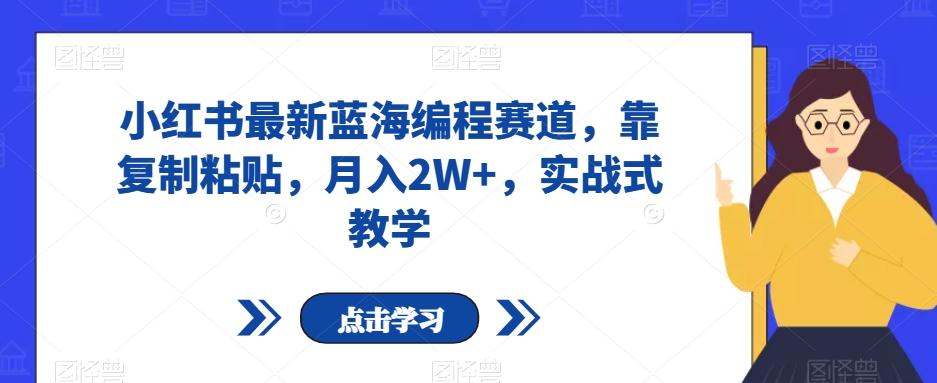 小红书最新蓝海编程赛道，靠复制粘贴，月入2W+，实战式教学【揭秘】-零点项目大全