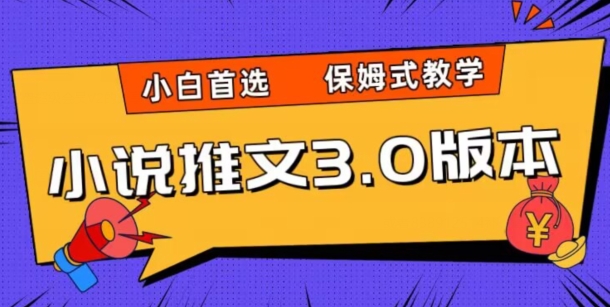 小说推文3.0玩法，日入两千+，保姆式教学，小白首选【揭秘】-零点项目大全