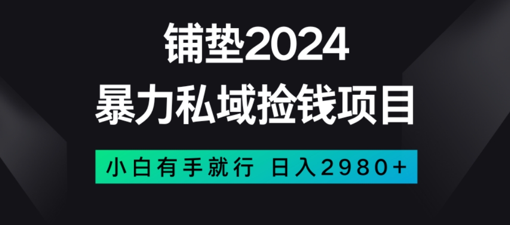 暴力私域捡钱项目，小白无脑操作，日入2980【揭秘】-零点项目大全