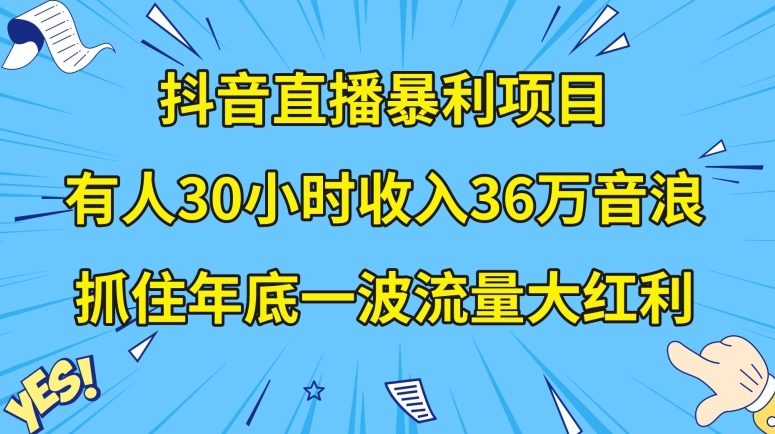 抖音直播暴利项目，有人30小时收入36万音浪，公司宣传片年会视频制作，抓住年底一波流量大红利【揭秘】-零点项目大全