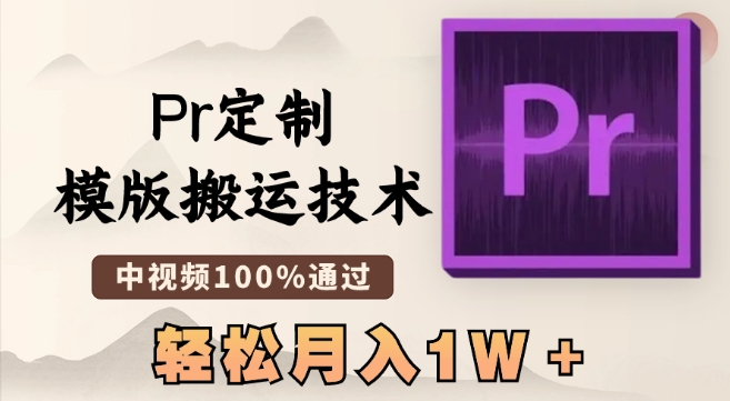 最新Pr定制模版搬运技术，中视频100%通过，几分钟一条视频，轻松月入1W＋【揭秘】-零点项目大全