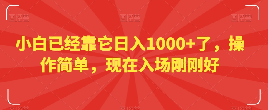 小白已经靠它日入1000+了，操作简单，现在入场刚刚好【揭秘】-零点项目大全