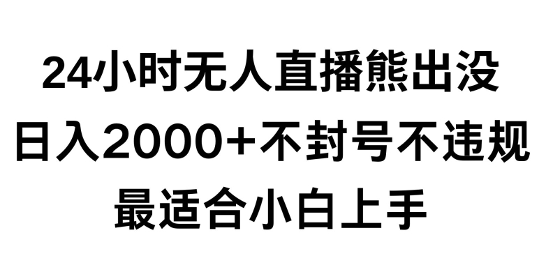 快手24小时无人直播熊出没，不封直播间，不违规，日入2000+，最适合小白上手，保姆式教学【揭秘】-零点项目大全