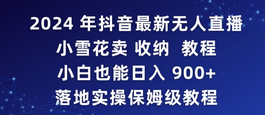 2024年抖音最新无人直播小雪花卖收纳教程，小白也能日入900+落地实操保姆级教程【揭秘】-零点项目大全