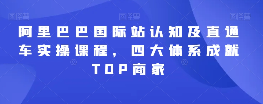 阿里巴巴国际站认知及直通车实操课程，四大体系成就TOP商家-零点项目大全