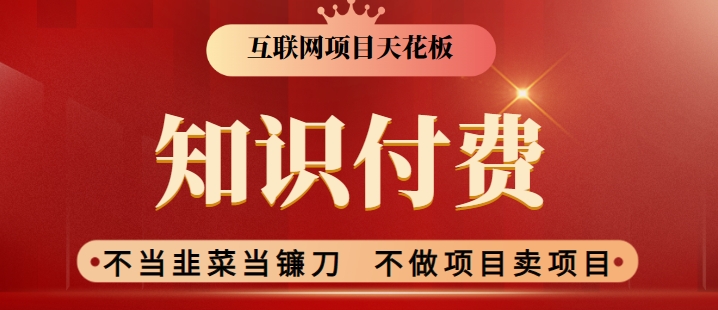 2024互联网项目天花板，新手小白也可以通过知识付费月入10W，实现财富自由【揭秘】-零点项目大全