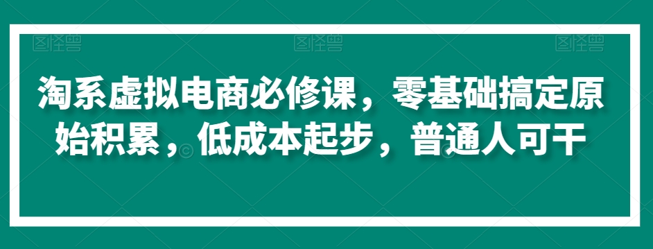 淘系虚拟电商必修课，零基础搞定原始积累，低成本起步，普通人可干-零点项目大全