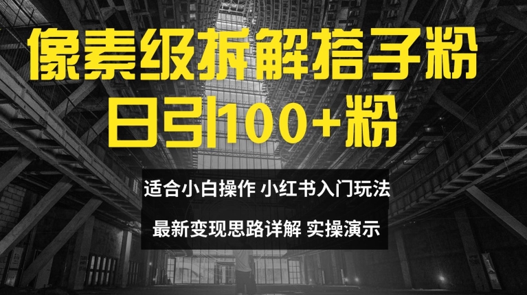 像素级拆解搭子粉，日引100+，小白看完可上手，最新变现思路详解【揭秘】-零点项目大全