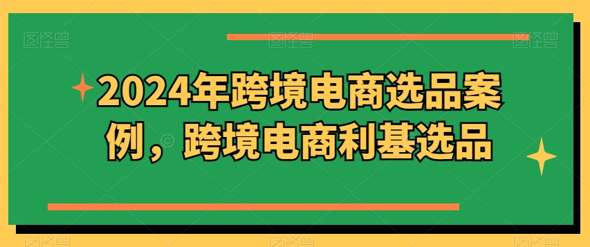 2024年跨境电商选品案例，跨境电商利基选品（更新）-零点项目大全