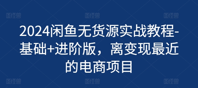 2024闲鱼无货源实战教程-基础+进阶版，离变现最近的电商项目-零点项目大全