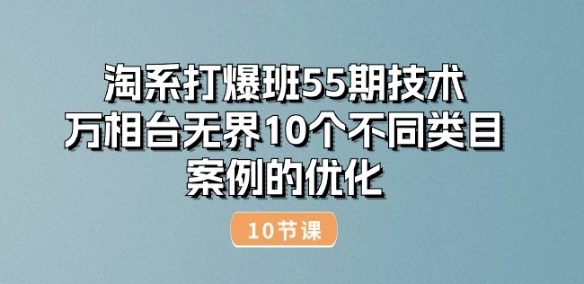 淘系打爆班55期技术：万相台无界10个不同类目案例的优化(10节)-零点项目大全