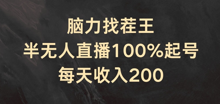 脑力找茬王，半无人直播100%起号，每天收入200+【揭秘】-零点项目大全