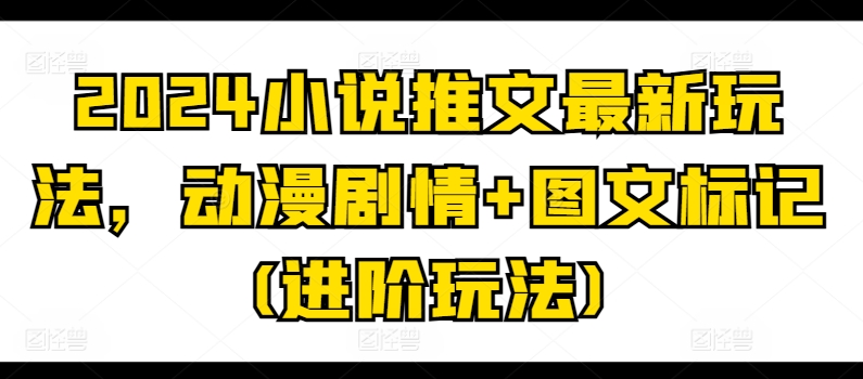 2024小说推文最新玩法，动漫剧情+图文标记(进阶玩法)-零点项目大全