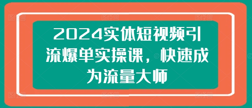 2024实体短视频引流爆单实操课，快速成为流量大师-零点项目大全