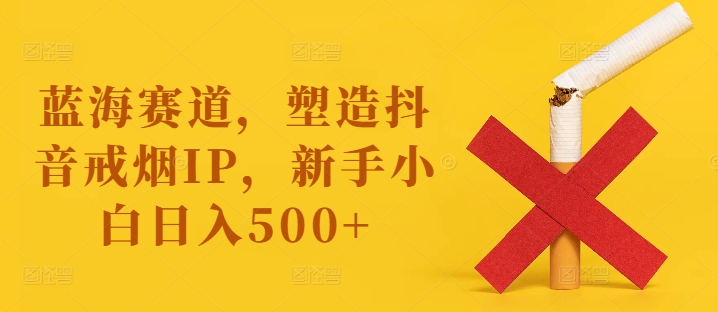 蓝海赛道，塑造抖音戒烟IP，新手小白日入500+【揭秘】-零点项目大全