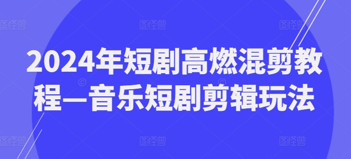 2024年短剧高燃混剪教程—音乐短剧剪辑玩法-零点项目大全