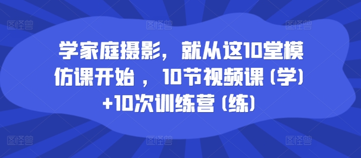 学家庭摄影，就从这10堂模仿课开始 ，10节视频课(学)+10次训练营(练)-零点项目大全