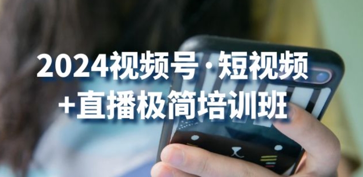 2024视频号·短视频+直播极简培训班：抓住视频号风口，流量红利-零点项目大全