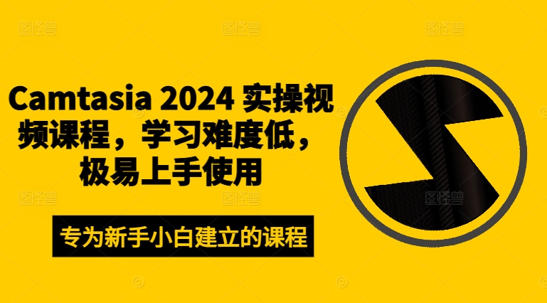 Camtasia 2024 实操视频课程，学习难度低，极易上手使用-零点项目大全