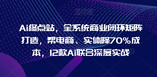 Ai终点站，全系统商业闭环矩阵打造，帮电商、实体降70%成本，12款Ai联合深度实战【0906更新】-零点项目大全