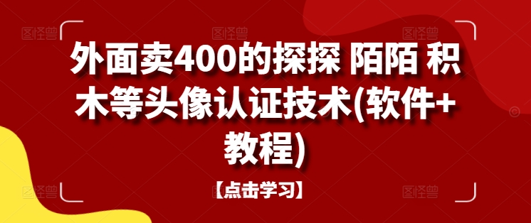 外面卖400的探探 陌陌 积木等头像认证技术(软件+教程)-零点项目大全