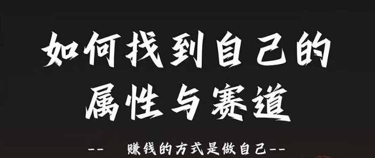 赛道和属性2.0：如何找到自己的属性与赛道，赚钱的方式是做自己-零点项目大全